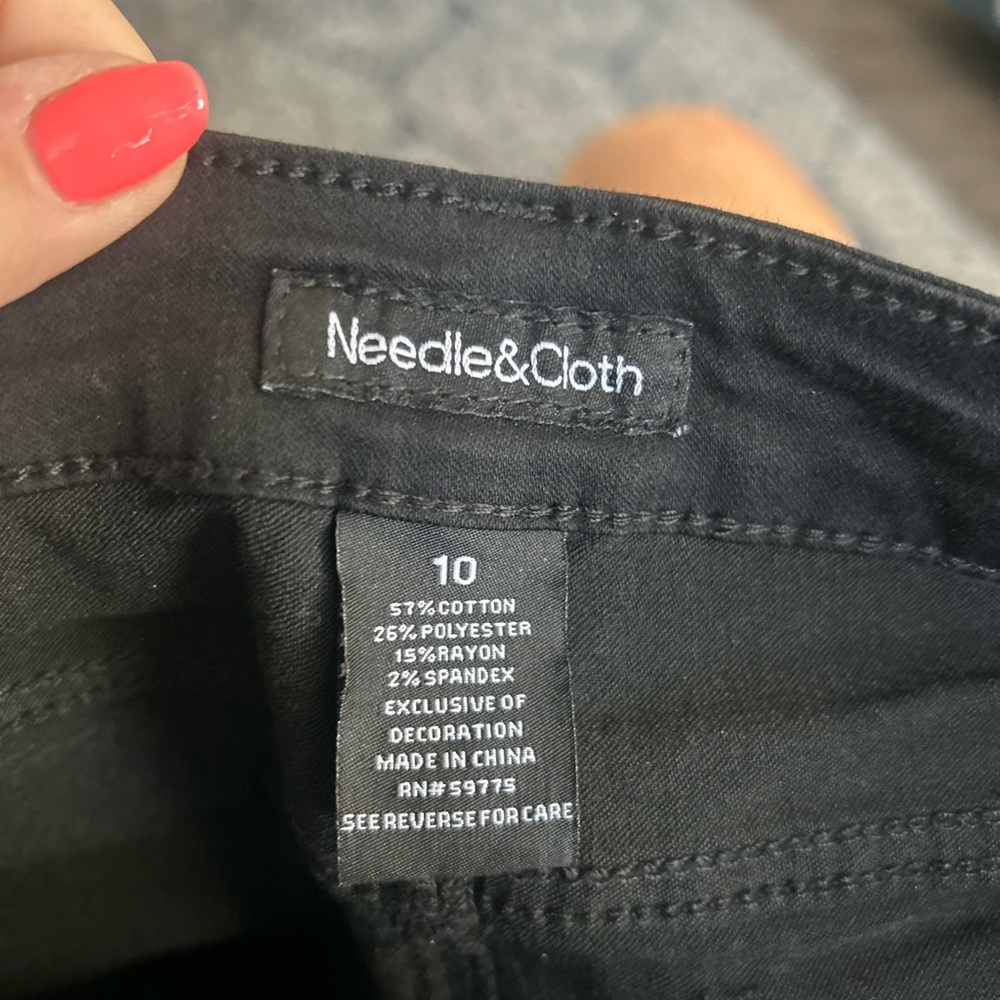 Needle and Cloth black skinny ankle jeans. Size 10. Like new condition. Stretch